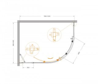 Душевой уголок CEZARES MOLVENO-RH-1-120/90-C-BORO-IV